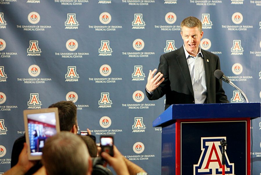Will+Ferguson+%2F+Arizona+Daily+Wildcat%0AUniversity+of+Arizona+athletic+director+Greg+Byrnes+held+a+press+conference+announcing+that+head+football+coach+Mike+Stoops+has+been+fired.+The+press+conference+was+held+in+the+McKale+Athletic+Center+on+October+10%2C+2011.+