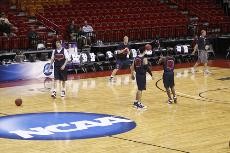 The Wildcats participate in an open practice Thursday evening in AmericanAirlines Arena in Miami.