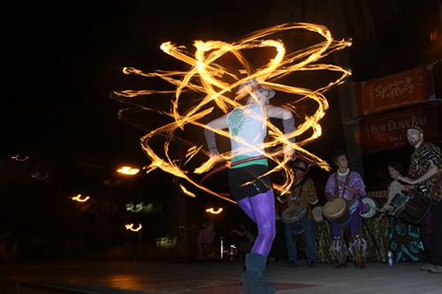 Ernie Somoza/Arizona Daily Wildcat

Residents turned off their lights and electronics for Earth Hour and flocked to the University of Arizona Mall saturday night to enjoy entertainment hosted by Residence Hall Association. The event featured performances from the Charles Darwin Experience, Elemental Artistry, and Planet Djembe.