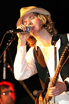 Beck opens his performance at Rialto Theatre with his well-known song, Devils Haircut.  The sold-out concert featured dancing puppets, a dinner table jam session and plenty of audience undergarments. 