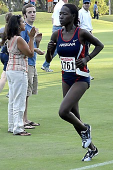 Arizona junior Irine Lagat runs to a fourth-place finish at the annual Dave Murray Invitational in Tucson on Sept. 14. Lagat is a member of an elite cross country family, as