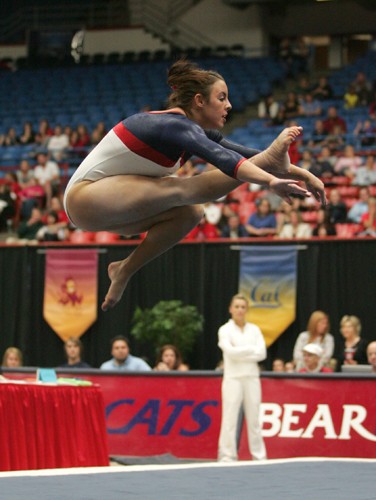 Mike Christy / Arizona Daily Wildcat

The Wildcat gymnastics team took fourth overall at the Pac-10 Championships Saturday in McKale. Deanna Graham was the only Wildcat gymnast to place individually in any event.
