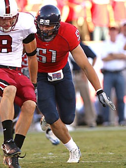 Linebacker Spencer Larsen in a 48-20 win over Washington State on Sept. 29. The last four games of the year signify the last chance at a bowl for footballs seniors. 