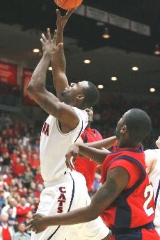 UA guard Jawann McClellan jumps for the ball during Arizonas 69-50 win over Fresno State Dec. 16 in McKale Center. The senior said hes in the best shape of his career, which has helped him thrive in his role as the Wildcats glue guy and defensive stopper.