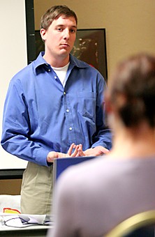 JAKE LACEY

Tim Jefferson from the Arizona League to End Regional Trafficking spoke to students about regional trafficking as modern slavery at the SUMC yesterday. The event is part eight  of a ten part speaker series sponsored by Campus Greens.