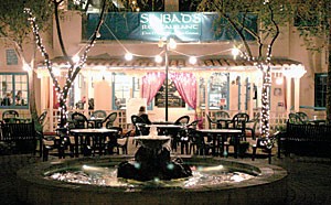 Simbads provides a relaxing experience and a beautiful patio for smokers of all types. Try some falafel or shish kebabs too.