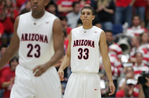 Arizona sophomore DJ Shumpert looks on during a 96-55 victory over Western New Mexico in McKale Center on Nov. 10, 2009. Shumpert announced on Monday that he is seeking a transfer from Arizona. 