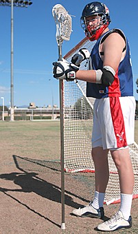 Senior close defender Carson Parmelee has been a key for the No. 15 Arizona mens club lacrosse team this season, keeping opponents away from the net. The Laxcats team captain played football at the same high school as current Tampa Bay Buccaneers quarterback Chris Simms but was forced to concentrate on lacrosse after having reconstructive surgery on both knees his junior year in high school.
