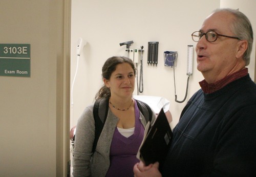 Erich Healy / Arizona Daily Wildcat

Second-year medical student, Randi Heller, left, gives Dr. William Firth MD, right, a tour of the UA College of Medicine after the College of Medicine Faculty Teaching Awards ceremony Friday, November 19th. Dr. Firth was named Rural Health Professions Preceptor for the College of Medicines Rural Health Professions Program.