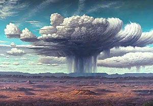 Robert Cockes Rain-For EA, an oil on canvas, will be on display at An Eclectic Eye, an exhibit at the Tucson Museum of Art.