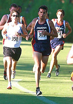 Former Arizona cross country runner Eric Chavez competes at the annual Dave Murray Invitational last year in Tucson. After completing his college eligibility last fall, Chavez returned this season to become an undergraduate assistant for the mens team.
