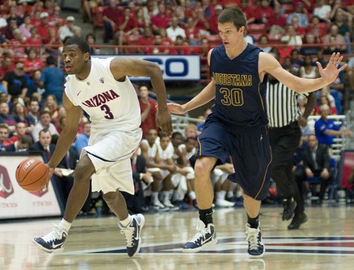 Tim Glass / Arizona Daily Wildcat

UA mens basketball played Augustina.