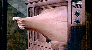 The Loft Cinema will show the Canadian film Videodrome tomorrow night at 10. If this picture does not do the job of convincing you to go, I do not know what will. 