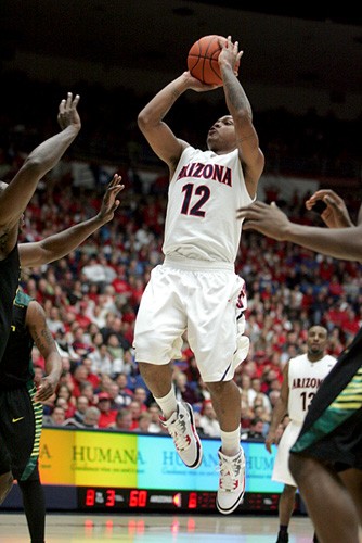 Mike Christy / Arizona Daily Wildcat

The Wildcats scorched the Oregon Ducks 70-57 Thursday, Feb. 11, 2010 at McKale Center in Tucson, Ariz. Former Arizona Wildcat and current New York Knick Jordan Hill was in attendance.