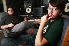 Media Arts seniors Joseph Toretti and Patrick ORourke polish the final sound mixes to their senior thesis films in the Marshall Building on Saturday afternoon. The student films from the Media Arts Bachelor of Fine Arts program will be screening on Friday at the Tucson Convention Center. 