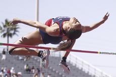 UA junior Liz Patterson leaps over the bar during the high jump competition at the Jim Click Classic on April 3 at Drachman Stadium. Patterson took second at the 2008 indoor season national championships but is looking to defend her title in the outdoor season.