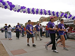 Students walk around the UA Mall Friday to raise money for cancer research at Relay for Life.