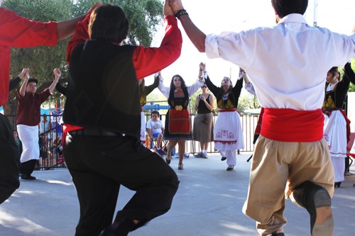The St. Demetrios Panathenian Dancers display authentic Greek folk dancing during the Greek Festival on Sunday, Sep. 27 at the St. Demetrios Greek Orthodox Church. Festival-goers were also able to enjoy authentic Greek music and cuisine.