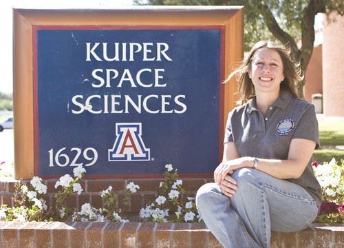 Ginny Polin/ Arizona Daily Wildcat  
Eve L. Berger a graduate assistant to Johnson Space  help discovery of liquid water on comets.( make sure that is what she found when story comes in). This is the first time that scientists have found convincing evidence of liquid water in a come.