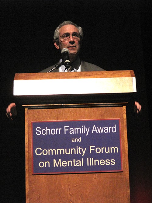 Robert Alcaraz/ Arizona Daily Wildcat

Dr. Thomas Insel accepts The Schorr Family Award at Centennial Hall on Wednesday, April 27, 2011. Insel, along with other mental health specialists, spoke about the tragedies that occurred on Jan. 8.