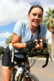 Corrine Walker, a molecular and cellular biology senior, trains for El Tour de Tucson for the second year in a row by riding 90 miles on weekends. Proceeds from El Tour de Tucson, a 109-mile bike ride on Nov. 18, will benefit Tu Nidito Children and Family Services.