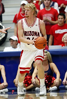 Freshman Chase Budinger looks for an opening during the first half of Arizonas exhibition game against Victoria Nov. 11 in McKale Center The Carlsbad, Calif. native opened the season against Virginia in the starting lineup and scored 17 points.
