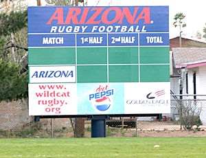 The Arizona mens club rugby teams new scoreboard in Rincon Vista Complex is one of several features of the estimated $20,000 renovation of the facility. UA rugby coach Dave Sitton called it a very nice place for us to call home.