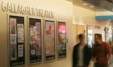 Posters outside Gallagher Theater advertise films and events to students passing through the SUMC on Thursday afternoon.  