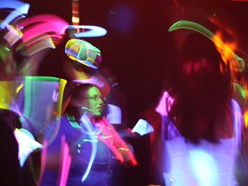 UA students attend a free tecnoglow rave in the Student Union Memorial Center Cellar Friday.  The event featured music by techno/house disc jockey Erik Abate who majors in media arts.
