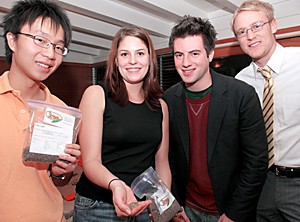 Jake Lacey / Arizona Daily Wildcat

Entrepreneurship seniors Wei-Liang Kao, Amanda Stubbs, Matt Van Horn and Douglas Allen won second place last month at a entrepreneurship competition in Boisie, Idaho. The group is hoping to market their product, an ancient seed known to increase ones health.