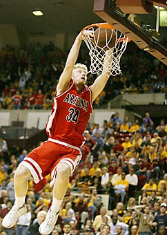 Forward Chase Budinger dunks the ball during Arizonas 61-58 win over ASU Feb. 25 in Tempe. If he doesnt jump to the NBA, Budinger will likely be the leader of head coach Lute Olsons team next season.