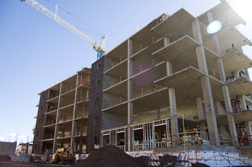 Tim Glass / Arizona Daily Wildcat

Construction continues on the 6th Street residence hall behind Coronado on Wednesday, January 20.