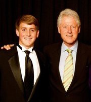 Wilson Forrester, a pre-physiology sophmore, with President Bill Clinton in a photograph from a Facebook group dedicated to Forrester