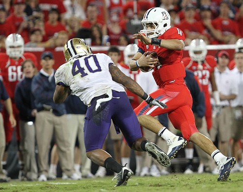 Mike Christy / Arizona Daily Wildcat

The No. 15 Arizona Wildcats hosted the Washington Huskies in a Pacific 1o Conference matchup Saturday, Oct. 23, 2010 at Arizona Stadium in Tucson, Ariz. The Wildcats rolled to a 44-14 behind backup quarterback Matt Scott.