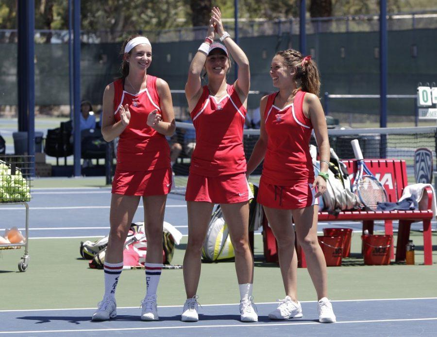 Gordon Bates / Arizona Daily Wildcat
Arizona Womens Tennis vs ASU April 20 2012

