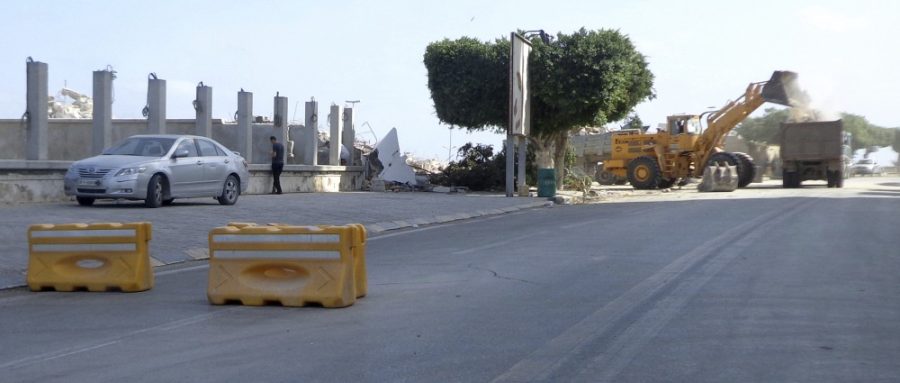 Bulldozers on Monday, August 27, 2012, cleared what remained of the Sidi Shaab Mosque in Tripoli, Libya. The mosque, which housed the shrine of Sufi mystic Sidi Shaab, was attacked Saturday, August 25. (Mel Frykberg/MCT)