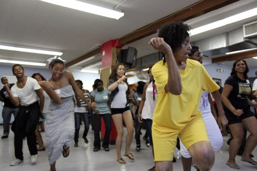 Kyle Wasson/Arizona Daily Wildcat

Barbea Williams, adjunct faculty at the UA, instructs students on dancing at an African-American Affairs open house on Wednesday, Aug. 29, 2012. 