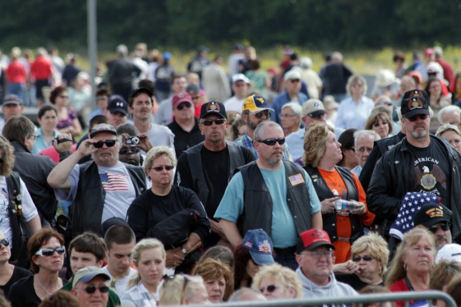 About 10,000 people attend the dedication of the Flight 93 National Memorial on September 10, 2011, the 10th anniversary of the 9/11 attacks. The memorial, near Shanksville, Pennsylvania, is still $5 million short of completion. About 350,000 people have visited the site since the dedication last year, many of them schoolchildren with no memory of 9/11. (Curtis Tate/MCT)