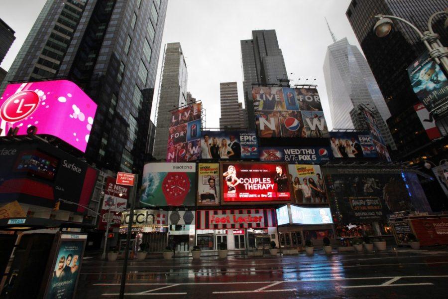 New York's Times Square is nearly empty on the morning after Hurricane Sandy struck the city, on Tuesday, October 30, 2012. (Carolyn Cole/Los Angeles Times/MCT)