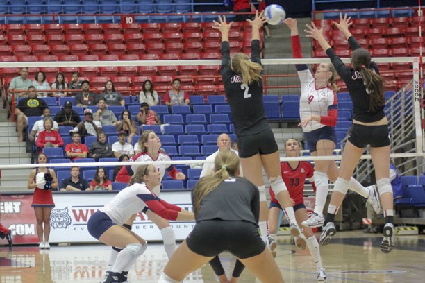 Kyle Wasson / Arizona Daily Wildcat

UA volleyball vs Stanford on Sept. 28, 2012.
