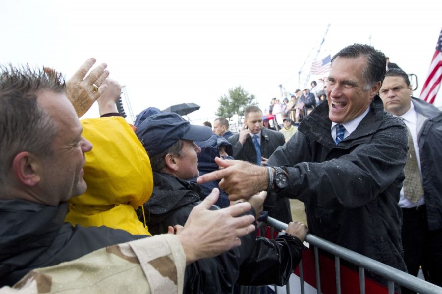 Republican+presidential+nominee+Mitt+Romney+greets+supporters+after+speaking+at+a+campaign+rally+at+Victory+Landing+Park+in+Newport+News%2C+Virginia%2C+on+Monday%2C+October+8%2C+2012.+%28Sangjib+Min%2FNewport+News+Daily+Press%2FMCT%29