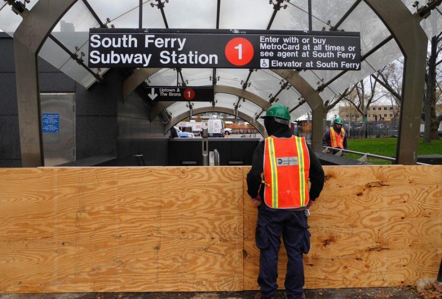 The subway station at South Ferry is closed due to flooding in New York's Battery Park on Wednesday, October 31, 2012, after being hit by Tropical Storm Sandy. (Glenn Koenig/Los Angeles Times/MCT)