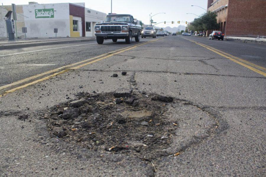 Briana Sanchez /  Arizona Daily Wildcat

Potholes around campus on October 26, 2012.