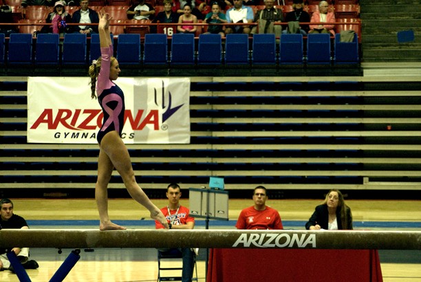 Matthew Fulton /  Arizona Daily Wildcat

Womens gymnastics loses their meet against the University of Nebraska.