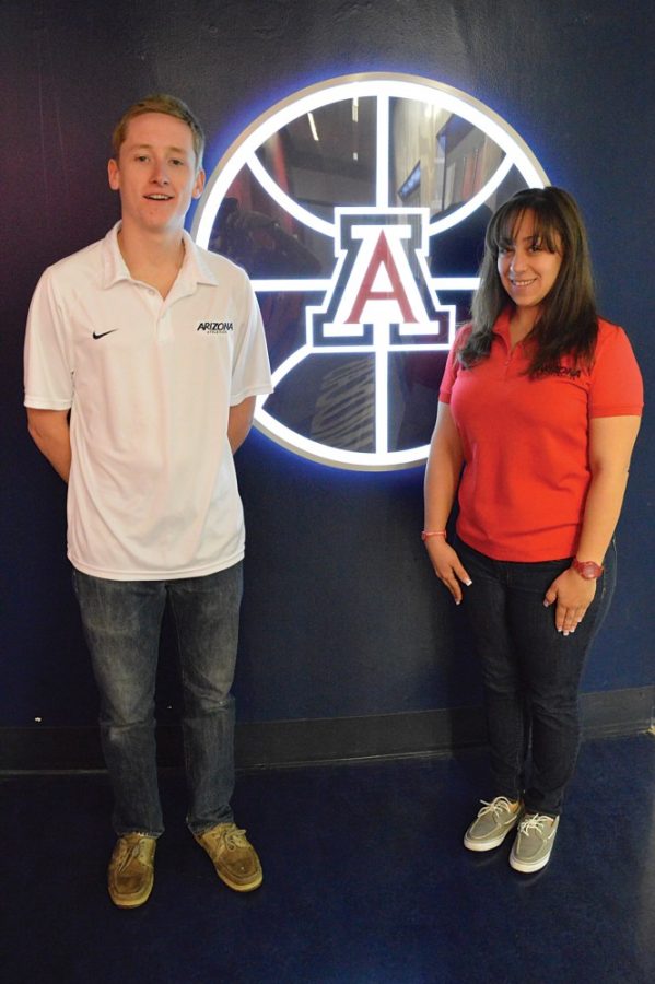 Ryan Revock / Arizona Daily Wildcat

Kimberley Jacob, a marketing senior, and Forest Gmitro, a journalism junior, are the outgoing Wilma and Wilbur Wildcat.  Both became the UA mascots in February 2011.