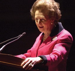 Lady Margaret Thatcher, Britain's first woman Prime Minister, speaks February 25, 2002, while opening the Unique Lives and Experiences lecture series at Uihlein Hall at the Marcus Center in Milwaukee, Wisconsin. Thatcher died Monday, April 8, 2013. She was 87 (William J. Lizdas/Milwaukee Journal Sentinel/MCT)