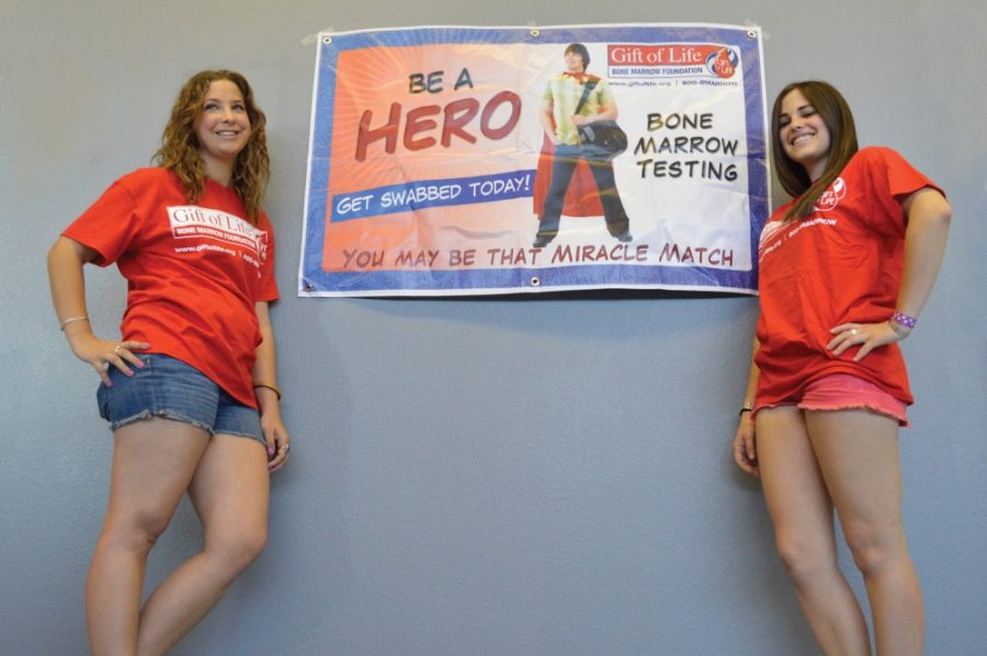 Ryan Revock / Arizona Daily Wildcat

Lily Wool (left) and Jenna Langert (right) have both co-organized the The Gift of Life Bone Marrow Drive, which is on the UA Mall from 10 a.m. to 3 p.m. on Wednesday.  At the drive you can register to be a potential bone marrow donor.