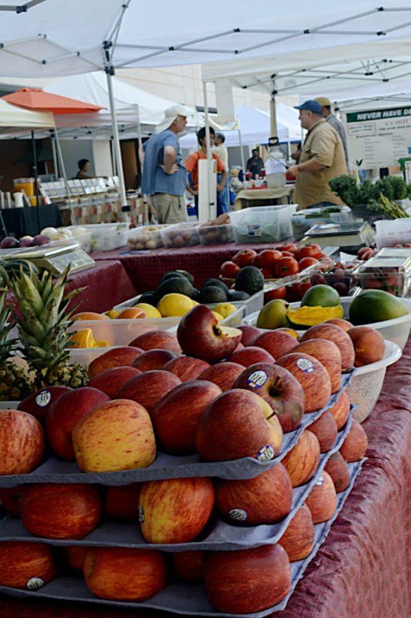 Ryan Revock/ Arizona Daily Wildcat

Locally grown fruit and vegetables are on display at the University of Arizona College of Medicine Farmers Market Friday afternoon.  The vegetables and fruit were being sold by Earth Made.  