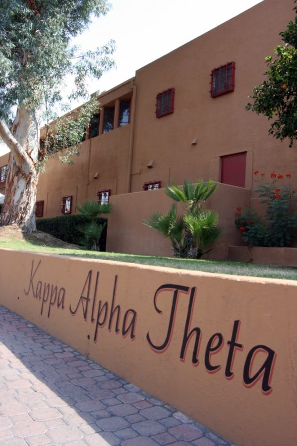 Michaela Kane/ Arizona Daily Wildcat

The Kappa Alpha Theta is one of the multiple sororities on Greek Row at the University of Arizona in Tucson, Ariz., on Friday, Aug. 23, 2013. The sorority was founded at the UA in 1917. 