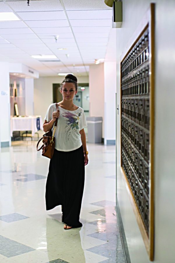 Tyler Besh/ Arizona Daily Wildcat

A maxi skirt, cute short sleeved shirt and some sandals is an easy way to stay fashionable for even that 8 a.m. class.
